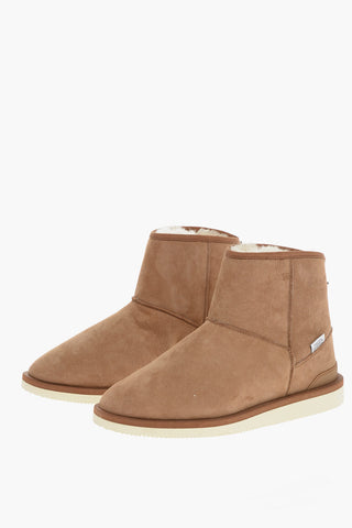Suede Ankle Boots with Real Fur Inner