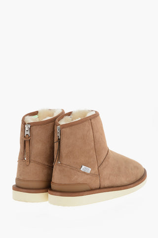 Suede Ankle Boots with Real Fur Inner