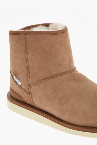 Suede Ankle Boots with Real Fur Inner
