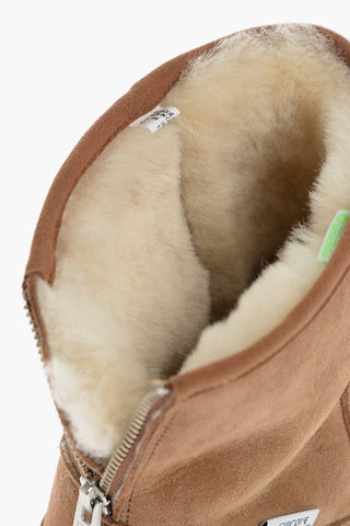 Suede Ankle Boots with Real Fur Inner