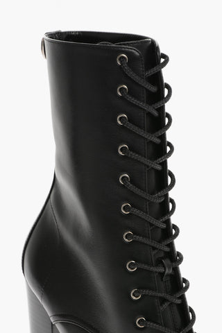 Leather PIUMA Lace-up Booties with Platform Sole 15cm