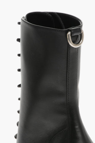 Leather PIUMA Lace-up Booties with Platform Sole 15cm