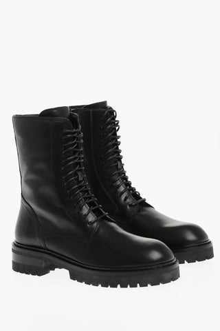 Leather ALEC Lace-up Combat Booties