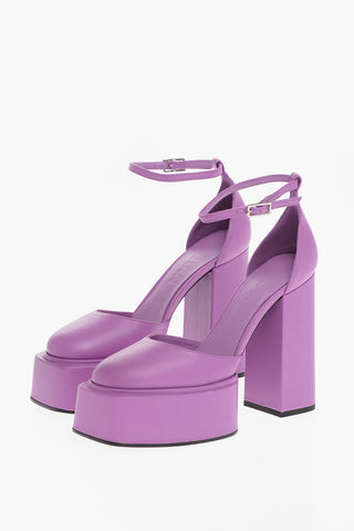 Leather AMBRA Platfrom Pumps with Ankle Strap 12cm
