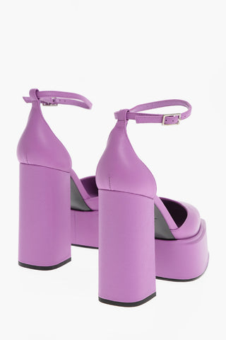 Leather AMBRA Platfrom Pumps with Ankle Strap 12cm