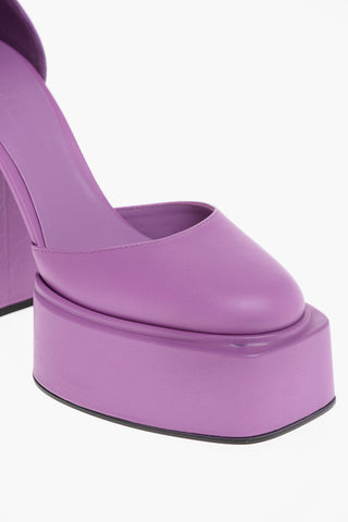 Leather AMBRA Platfrom Pumps with Ankle Strap 12cm