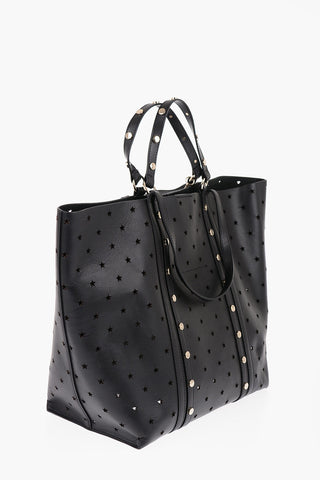 Borsa Tote STARS in Pelle Traforata con Borchie