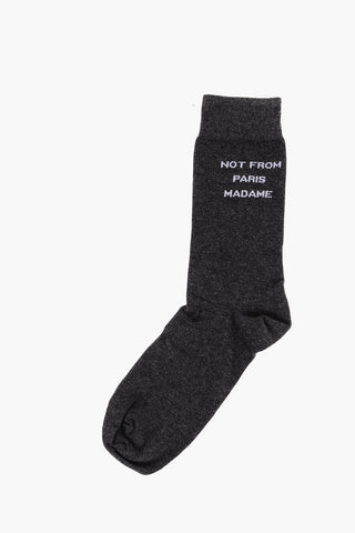 Set 3 Pairs of Cotton Blend Socks with Contrast Embroidery