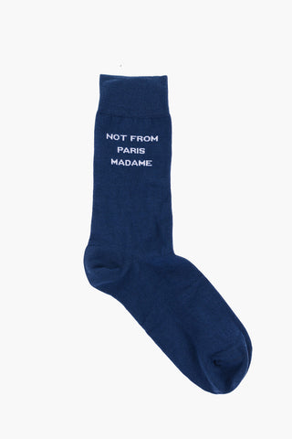 Set 3 Pairs of Cotton Blend Socks with Contrast Embroidery
