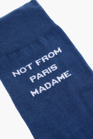 Set 3 Pairs of Cotton Blend Socks with Contrast Embroidery