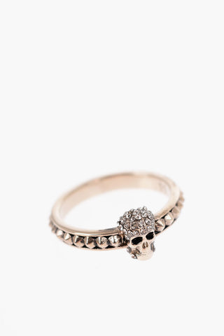 Anello in Ottone SKULL Microborchiato con Cristalli