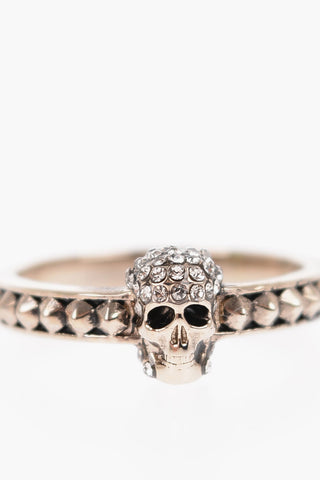 Anello in Ottone SKULL Microborchiato con Cristalli