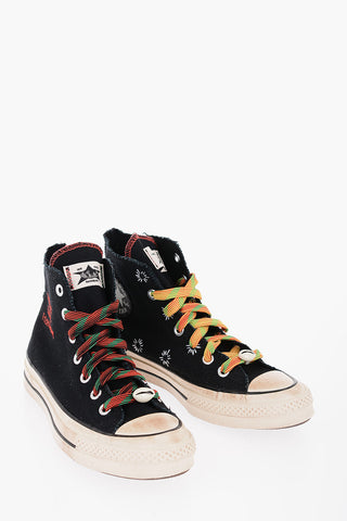 ALL STAR CHUCK TAYLOR Vintage Effect CHUCK 70 Embroidered High-top Sneakers
