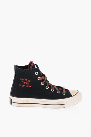 ALL STAR CHUCK TAYLOR Vintage Effect CHUCK 70 Embroidered High-top Sneakers
