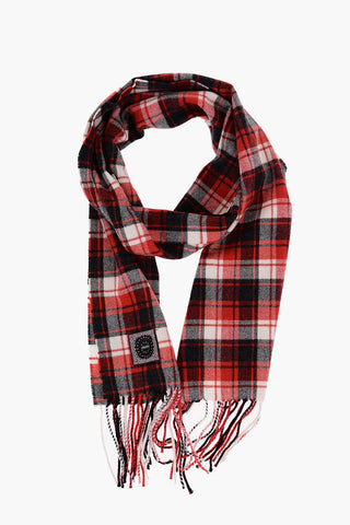 Tartan Cashmere Blend Scarf with Fringes