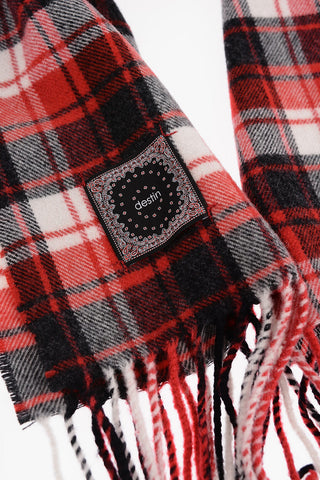 Tartan Cashmere Blend Scarf with Fringes