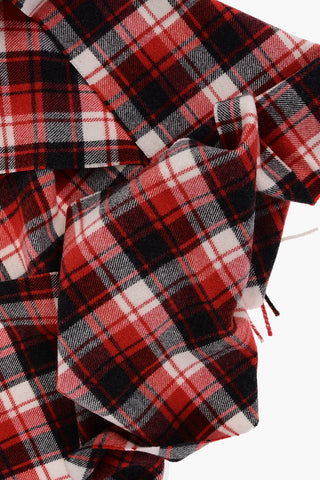 Tartan Cashmere Blend Scarf with Fringes
