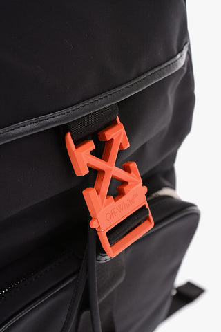 Solid Color Backpack with Leather Trims