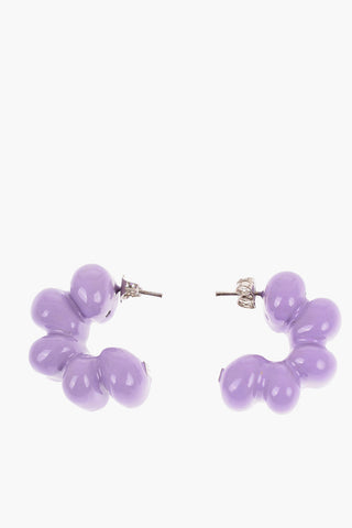 Siliconed Metal PUFFY Semi-circle Earrings