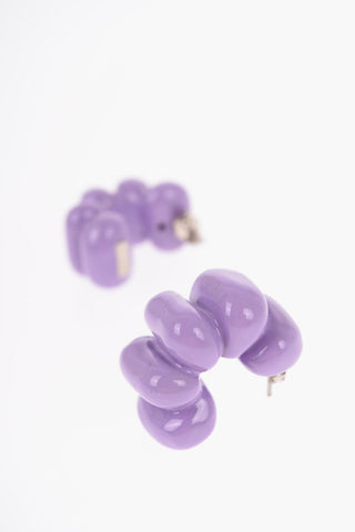 Siliconed Metal PUFFY Semi-circle Earrings