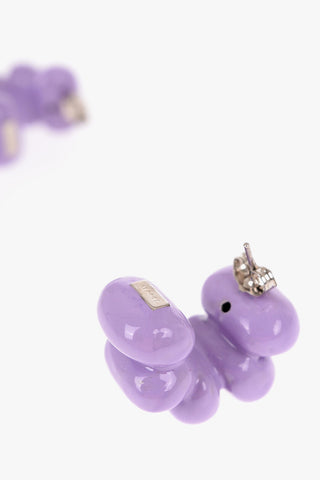Siliconed Metal PUFFY Semi-circle Earrings