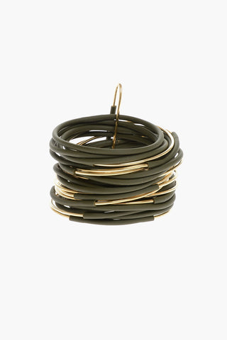 Metal and Pvc Multiple Bracelet