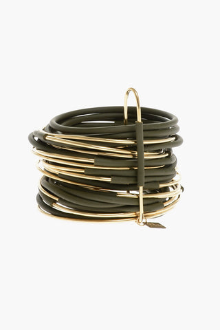 Metal and Pvc Multiple Bracelet