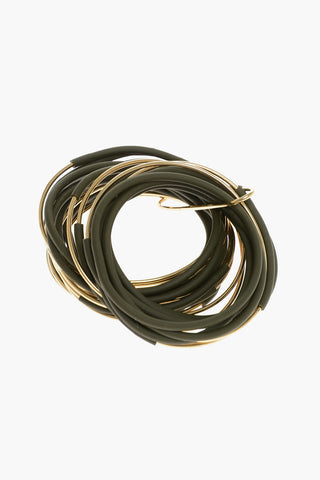 Metal and Pvc Multiple Bracelet