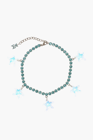 Cavigliera in Metallo Impreziosita da Strass e Charms a Forma di Stella