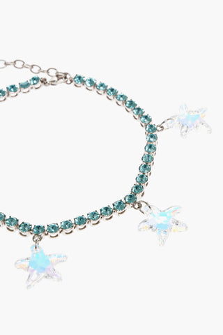 Cavigliera in Metallo Impreziosita da Strass e Charms a Forma di Stella