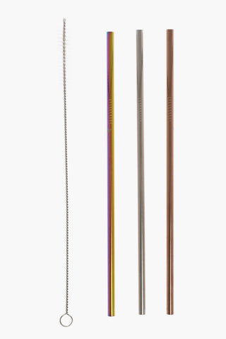  Colored Metal of 3 Straws Set