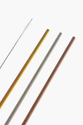  Colored Metal of 3 Straws Set