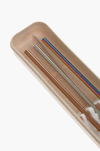  Colored Metal of 3 Straws Set