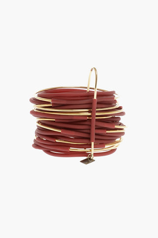 Metal and Pvc Multiple Bracelet