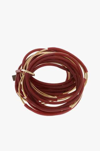 Metal and Pvc Multiple Bracelet