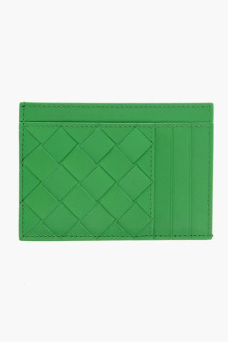 Braided Leather Card Holder With Silver Tone Effect Details