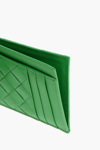 Braided Leather Card Holder With Silver Tone Effect Details