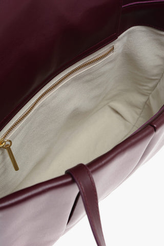 Faux Leather Pleated Tote Bag