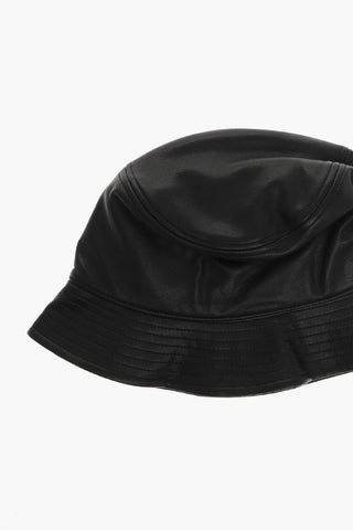 Solid Color Faux Leather VIDA Bucket Hat