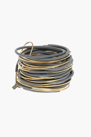 Metal and Pvc Multiple Bracelet