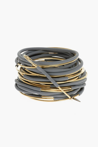 Metal and Pvc Multiple Bracelet