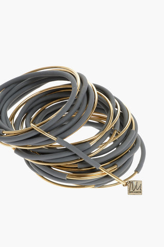 Metal and Pvc Multiple Bracelet