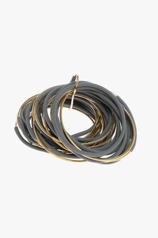 Metal and Pvc Multiple Bracelet