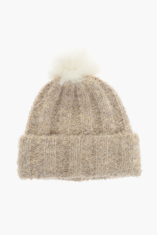 Solid Color bouclé Scarf and Beanie Set