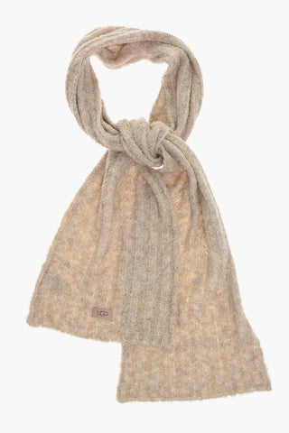 Solid Color bouclé Scarf and Beanie Set