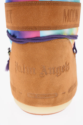 PALM ANGELS Tie-Dye Effect Fabric and Suede Snow Boots
