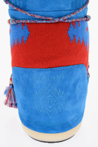ALANUI Jacquard and Suede Snow Boots with Beads Detail