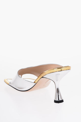 Sandali Infradito JULIO in Pelle Effetto Specchiato con Tacco a Rocchetto 9cm