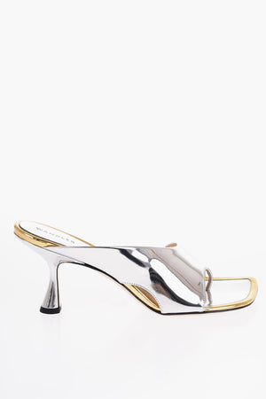 Sandali Infradito JULIO in Pelle Effetto Specchiato con Tacco a Rocchetto 9cm