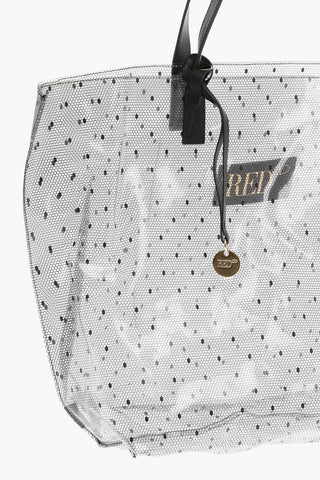 Borsa a Mano in Pvc a Pois